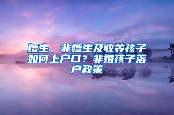 婚生、非婚生及收养孩子如何上户口？非婚孩子落户政策