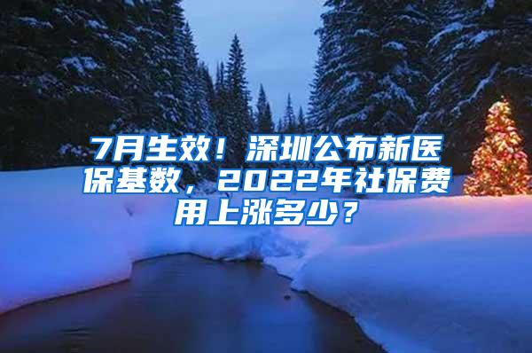 7月生效！深圳公布新医保基数，2022年社保费用上涨多少？