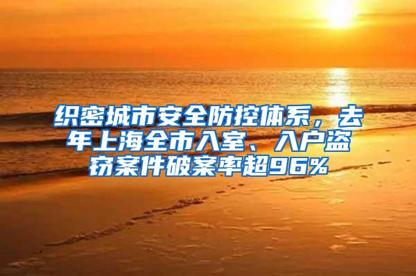 织密城市安全防控体系，去年上海全市入室、入户盗窃案件破案率超96%