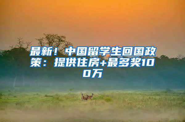 最新！中国留学生回国政策：提供住房+最多奖100万