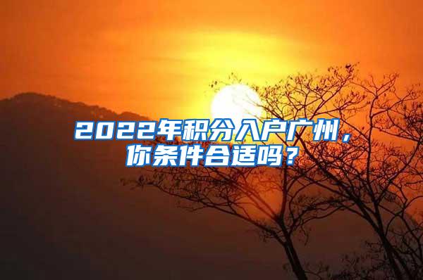 2022年积分入户广州，你条件合适吗？