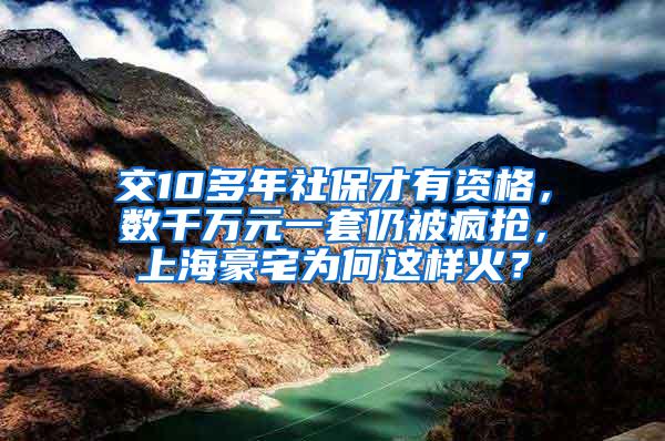 交10多年社保才有资格，数千万元一套仍被疯抢，上海豪宅为何这样火？