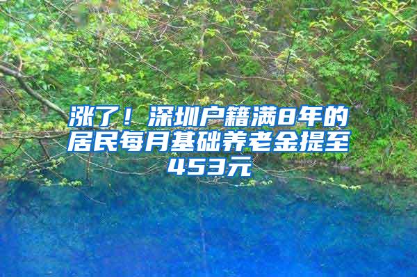 涨了！深圳户籍满8年的居民每月基础养老金提至453元