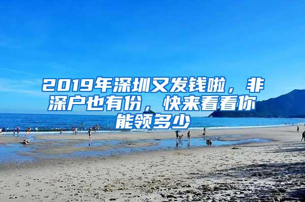 2019年深圳又发钱啦，非深户也有份，快来看看你能领多少