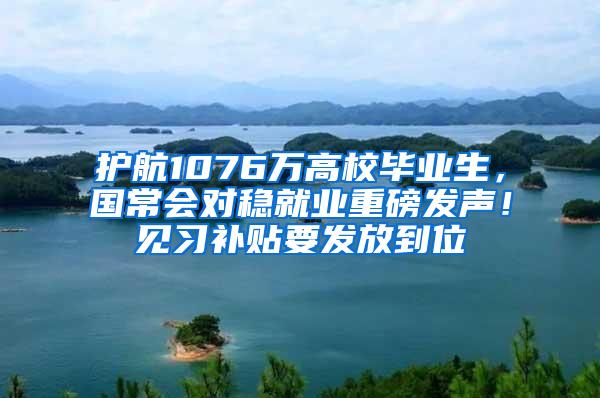 护航1076万高校毕业生，国常会对稳就业重磅发声！见习补贴要发放到位