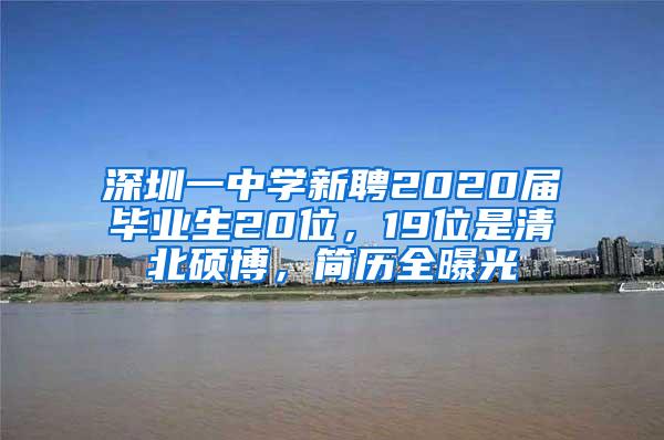 深圳一中学新聘2020届毕业生20位，19位是清北硕博，简历全曝光