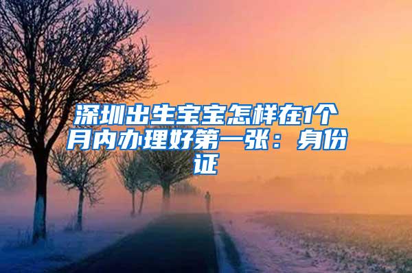 深圳出生宝宝怎样在1个月内办理好第一张：身份证