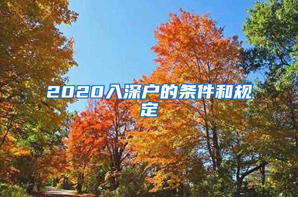 2020入深户的条件和规定