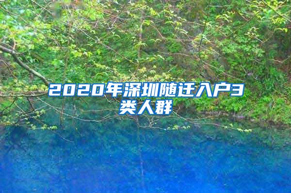 2020年深圳随迁入户3类人群