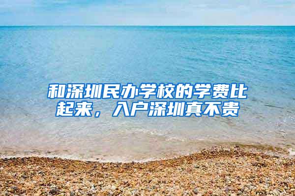 和深圳民办学校的学费比起来，入户深圳真不贵