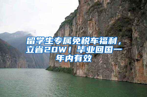 留学生专属免税车福利，立省20W！毕业回国一年内有效