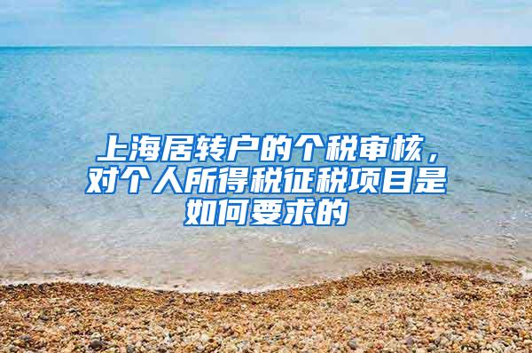 上海居转户的个税审核，对个人所得税征税项目是如何要求的