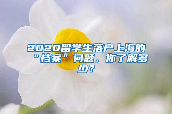 2020留学生落户上海的“档案”问题，你了解多少？