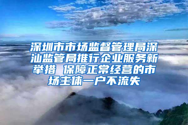 深圳市市场监督管理局深汕监管局推行企业服务新举措 保障正常经营的市场主体一户不流失