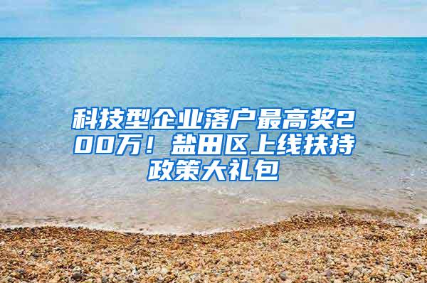 科技型企业落户最高奖200万！盐田区上线扶持政策大礼包