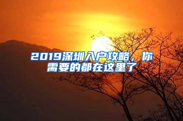 2019深圳入户攻略，你需要的都在这里了