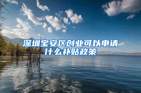 深圳宝安区创业可以申请什么补贴政策