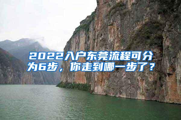 2022入户东莞流程可分为6步，你走到哪一步了？