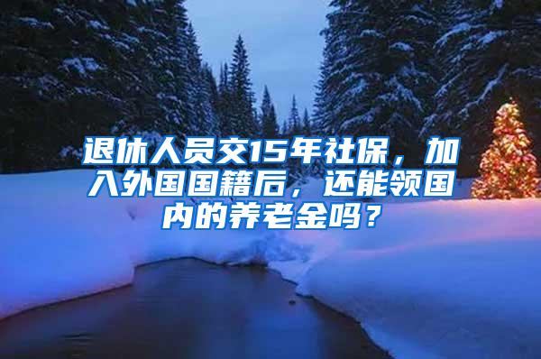 退休人员交15年社保，加入外国国籍后，还能领国内的养老金吗？