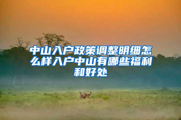 中山入户政策调整明细怎么样入户中山有哪些福利和好处