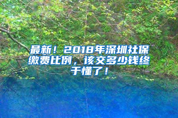 最新！2018年深圳社保缴费比例，该交多少钱终于懂了！