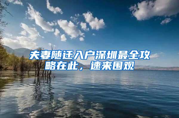 夫妻随迁入户深圳最全攻略在此，速来围观