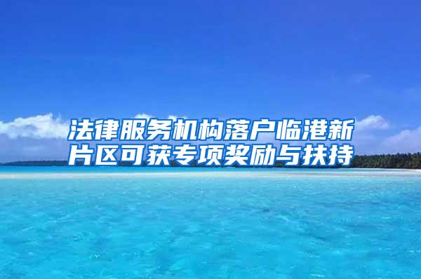 法律服务机构落户临港新片区可获专项奖励与扶持