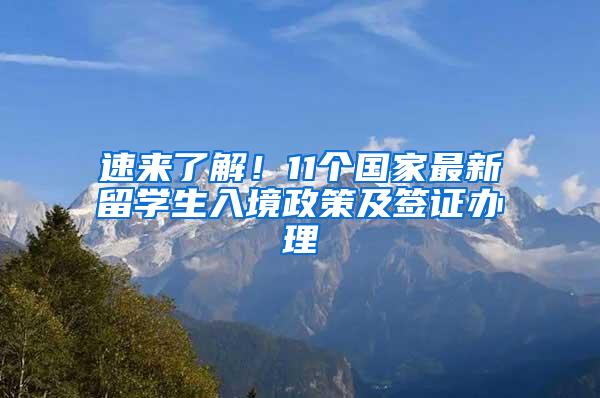 速来了解！11个国家最新留学生入境政策及签证办理