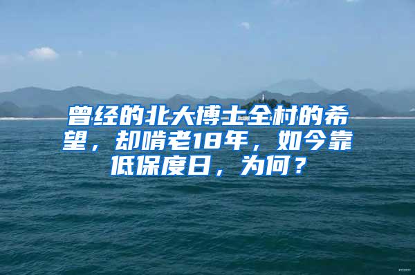 曾经的北大博士全村的希望，却啃老18年，如今靠低保度日，为何？