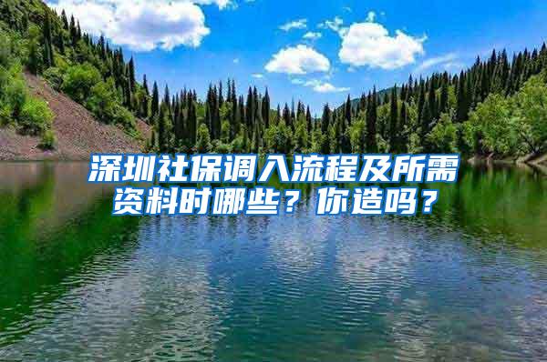 深圳社保调入流程及所需资料时哪些？你造吗？