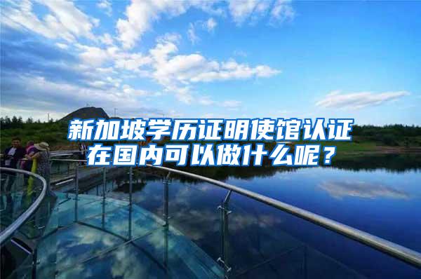 新加坡学历证明使馆认证在国内可以做什么呢？