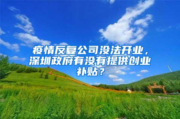 疫情反复公司没法开业，深圳政府有没有提供创业补贴？