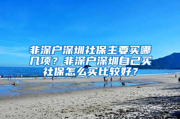 非深户深圳社保主要买哪几项？非深户深圳自己买社保怎么买比较好？