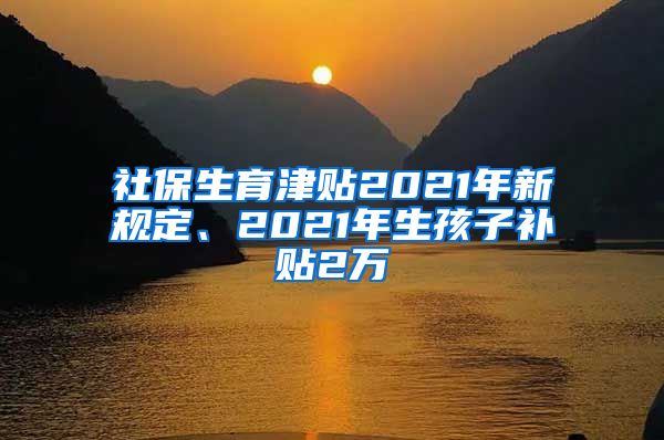 社保生育津贴2021年新规定、2021年生孩子补贴2万