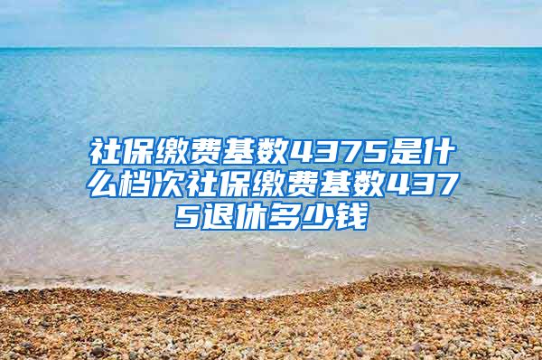 社保缴费基数4375是什么档次社保缴费基数4375退休多少钱