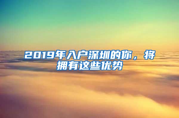 2019年入户深圳的你，将拥有这些优势