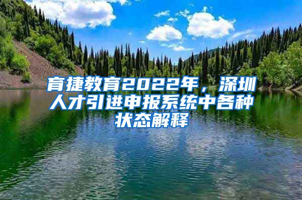 育捷教育2022年，深圳人才引进申报系统中各种状态解释