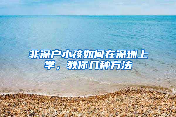 非深户小孩如何在深圳上学，教你几种方法