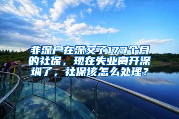 非深户在深交了173个月的社保，现在失业离开深圳了，社保该怎么处理？