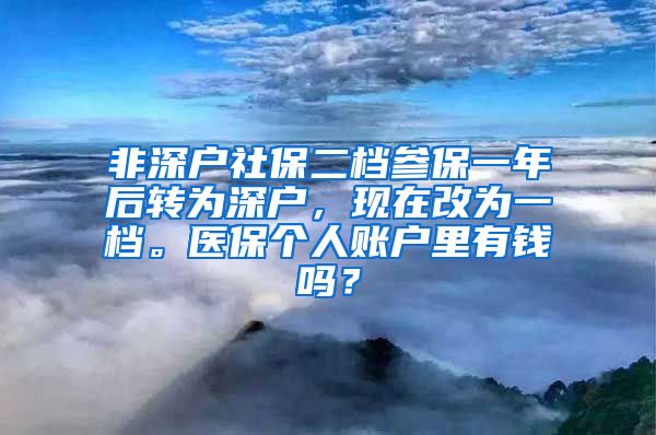 非深户社保二档参保一年后转为深户，现在改为一档。医保个人账户里有钱吗？