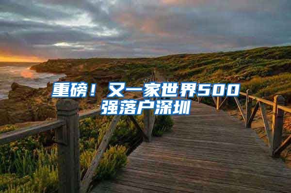 重磅！又一家世界500强落户深圳