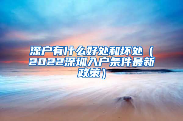 深户有什么好处和坏处（2022深圳入户条件最新政策）