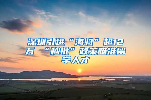 深圳引进“海归”超12万 “秒批”政策瞄准留学人才