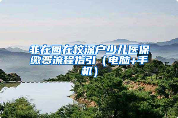 非在园在校深户少儿医保缴费流程指引（电脑+手机）