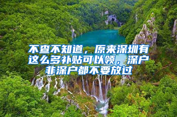 不查不知道，原来深圳有这么多补贴可以领，深户非深户都不要放过