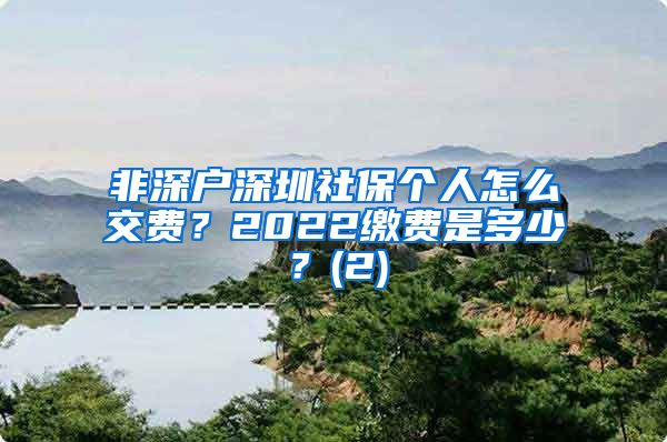 非深户深圳社保个人怎么交费？2022缴费是多少？(2)