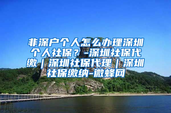 非深户个人怎么办理深圳个人社保？-深圳社保代缴｜深圳社保代理｜深圳社保缴纳-微蜂网