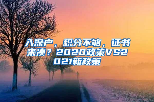 入深户，积分不够，证书来凑？2020政策VS2021新政策