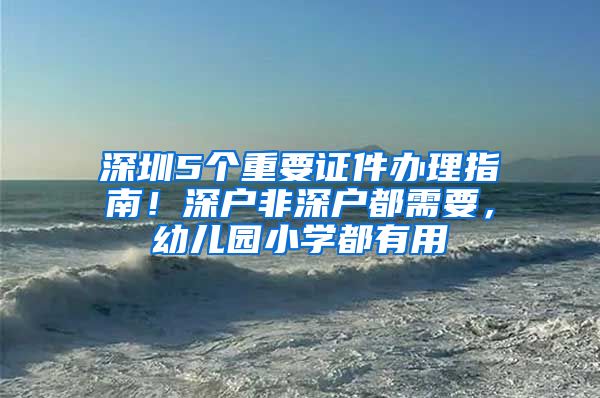 深圳5个重要证件办理指南！深户非深户都需要，幼儿园小学都有用