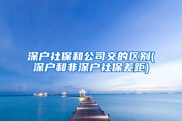 深户社保和公司交的区别(深户和非深户社保差距)